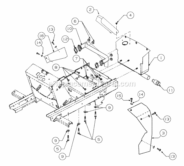 Engine Mounting And Muffler Diagram and Parts List for 2206 13A-298M100 Cub Cadet Lawn Tractor